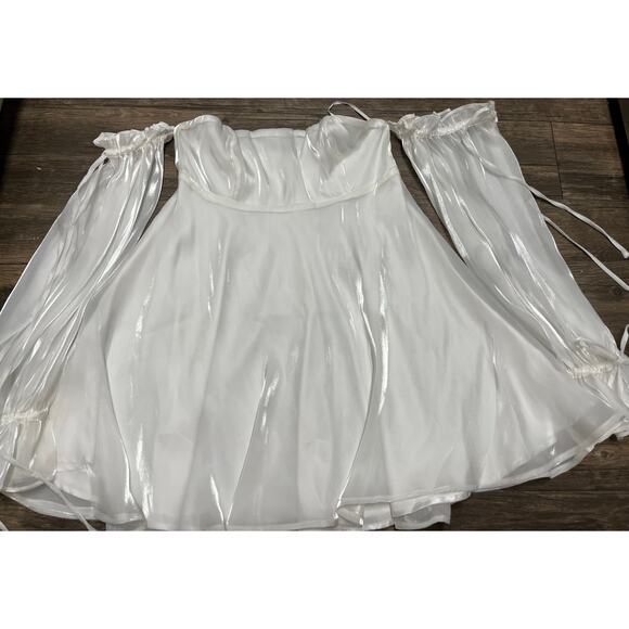 Alamour The Label Celine Mini Dress Off Shoulder White XL Ethereal Fairycore - Picture 5 of 7